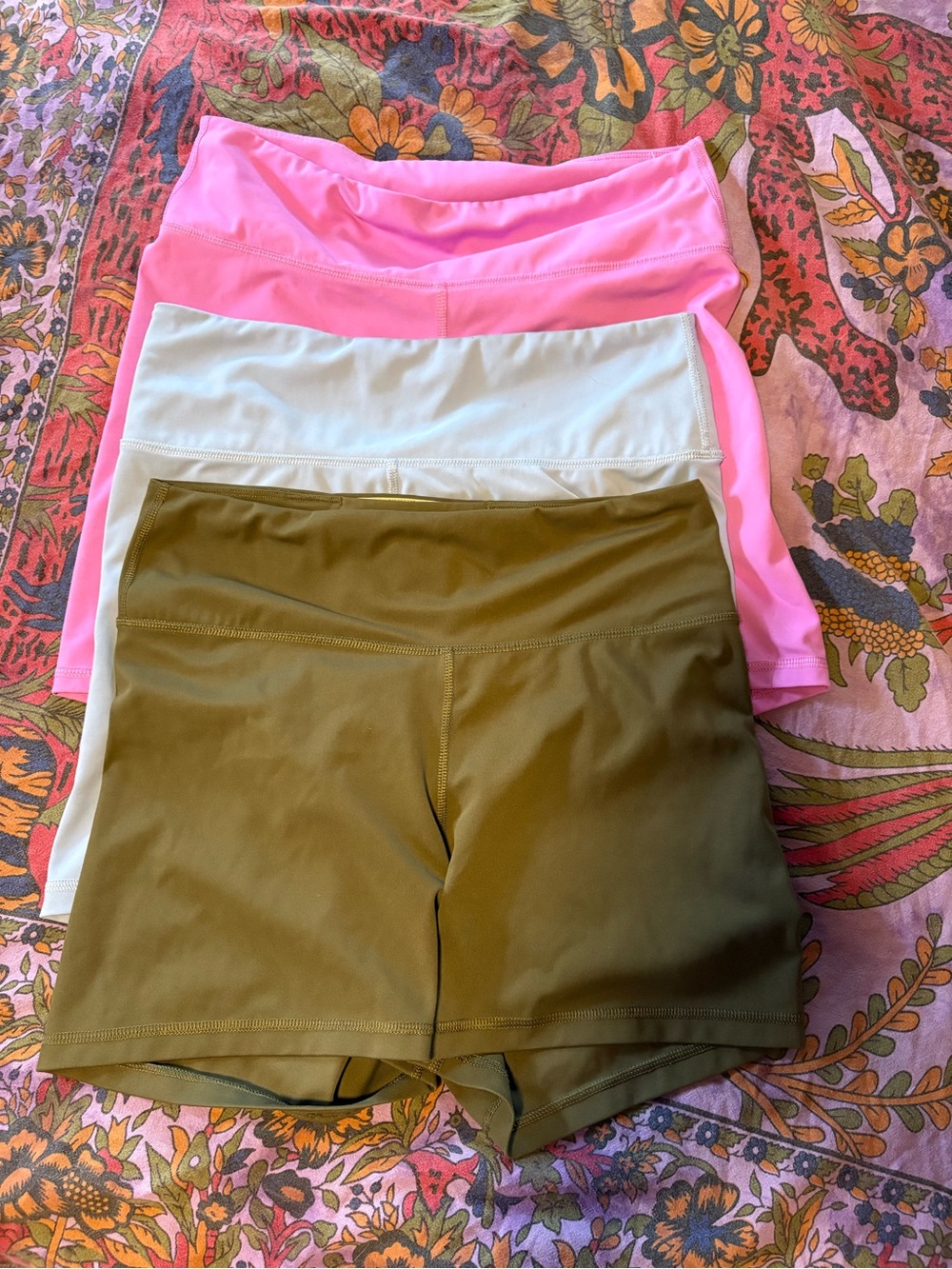 Women’s High-Waist Active Shorts — Pink, blue, Olive